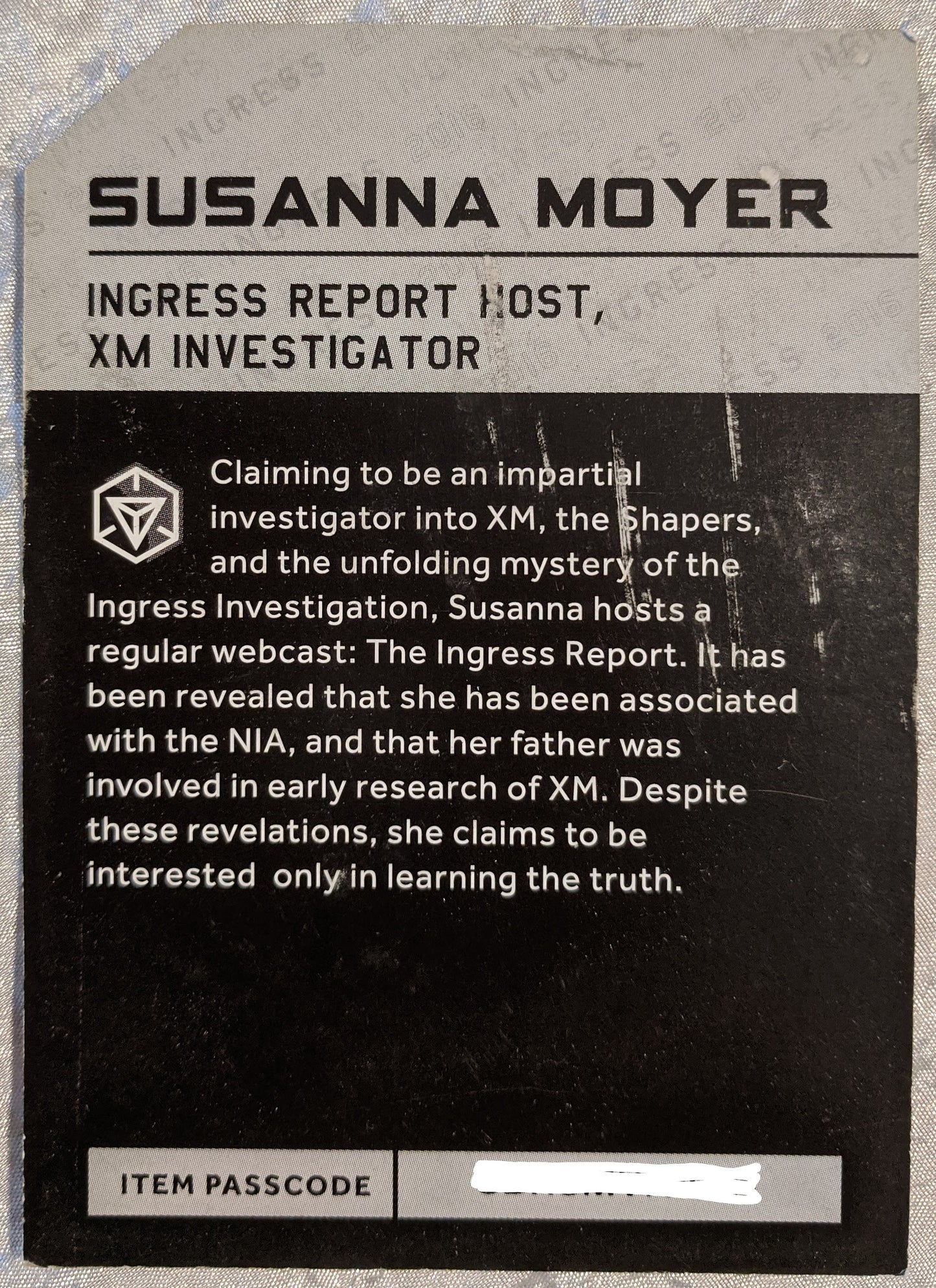 2016 Susanna Moyer Character Card - includes passcode