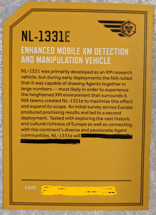 2017 NL-1331E Character Card - includes passcode