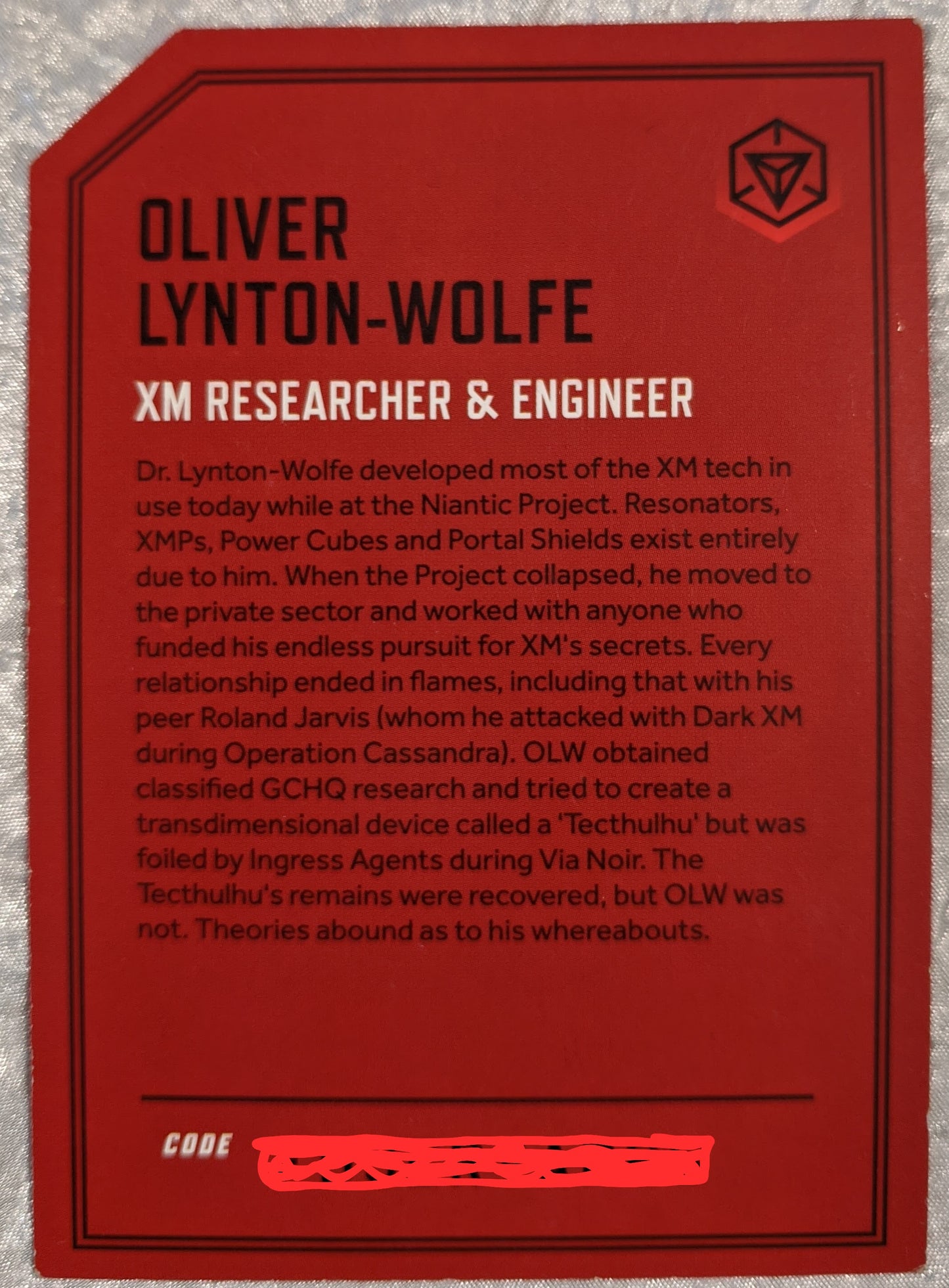 2017 Oliver Lynton-Wolfe Character Card - includes passcode