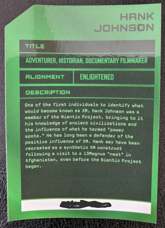 2022 Hank Johnson Character Card - includes passcode