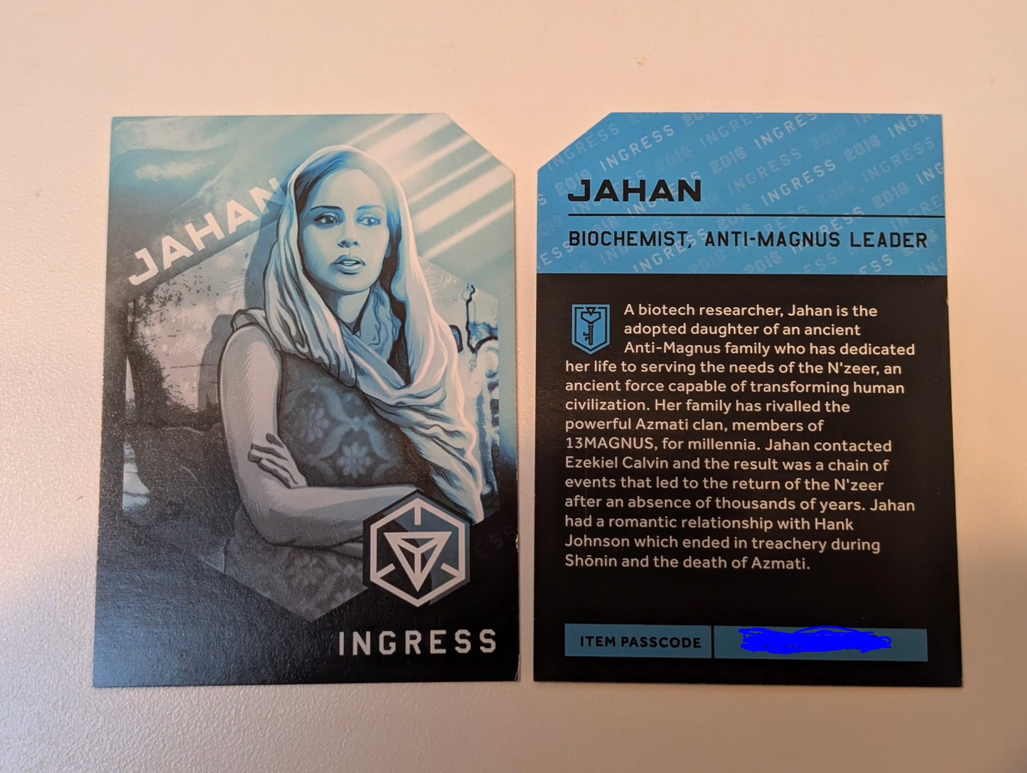 JAHAN Character Card - includes passcode