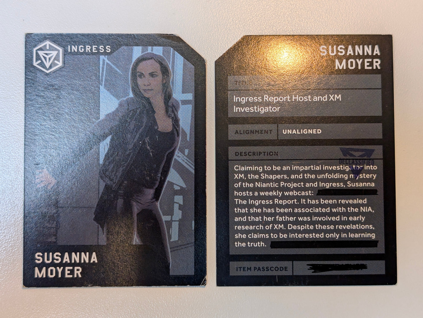 Susanna Moyer Character Card - includes passcode