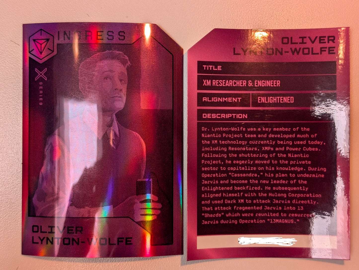 Ingress X Series Oliver Lynton-Wolfe Hologram Card - includes passcode