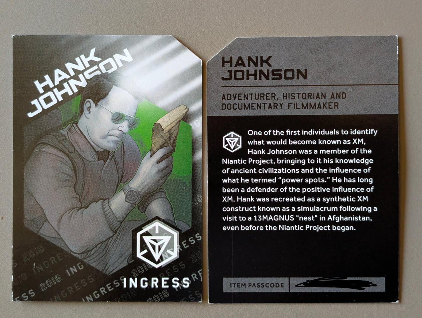 2016 Hank Johnson Character Card - includes passcode