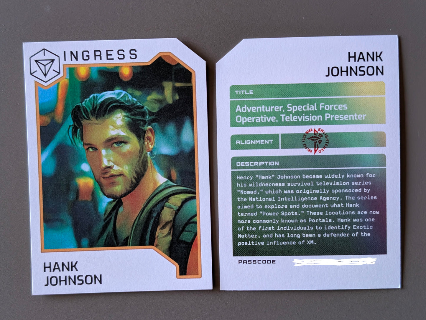 Hank Johnson Character Card - includes passcode