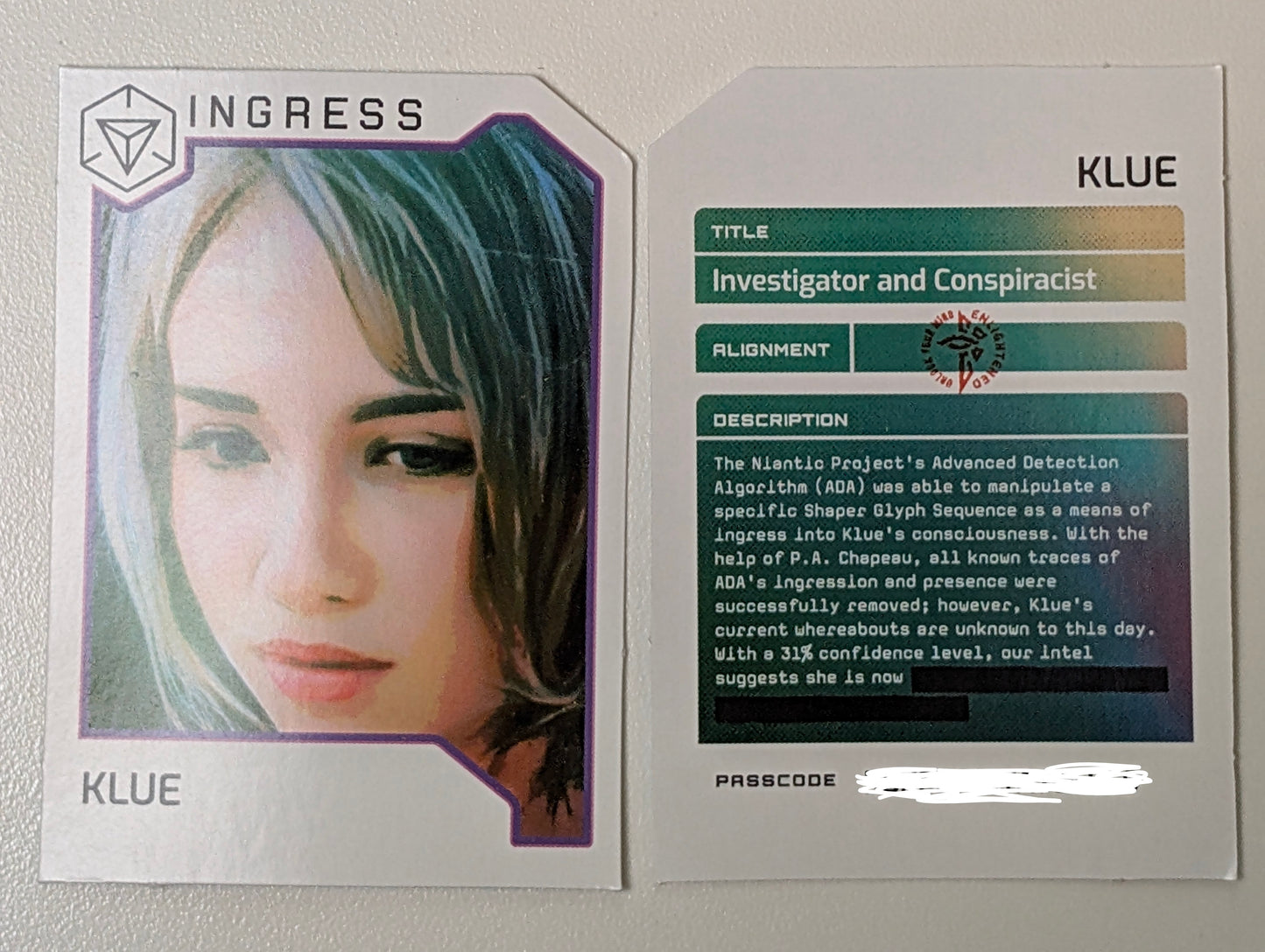 2022 Klue Normal Character Card - includes passcode