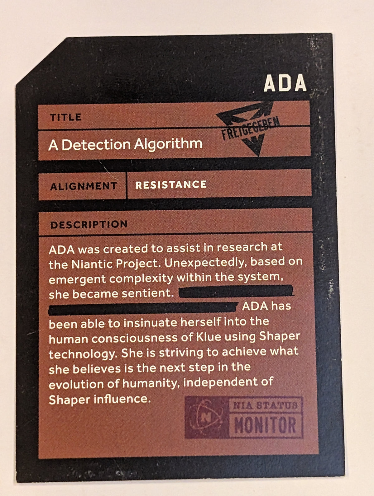 ADA Legacy Character Card - NO PASSCODE