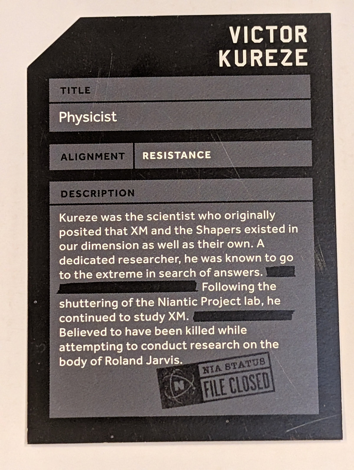 VICTOR KUREZE Legacy Character Card - NO PASSCODE