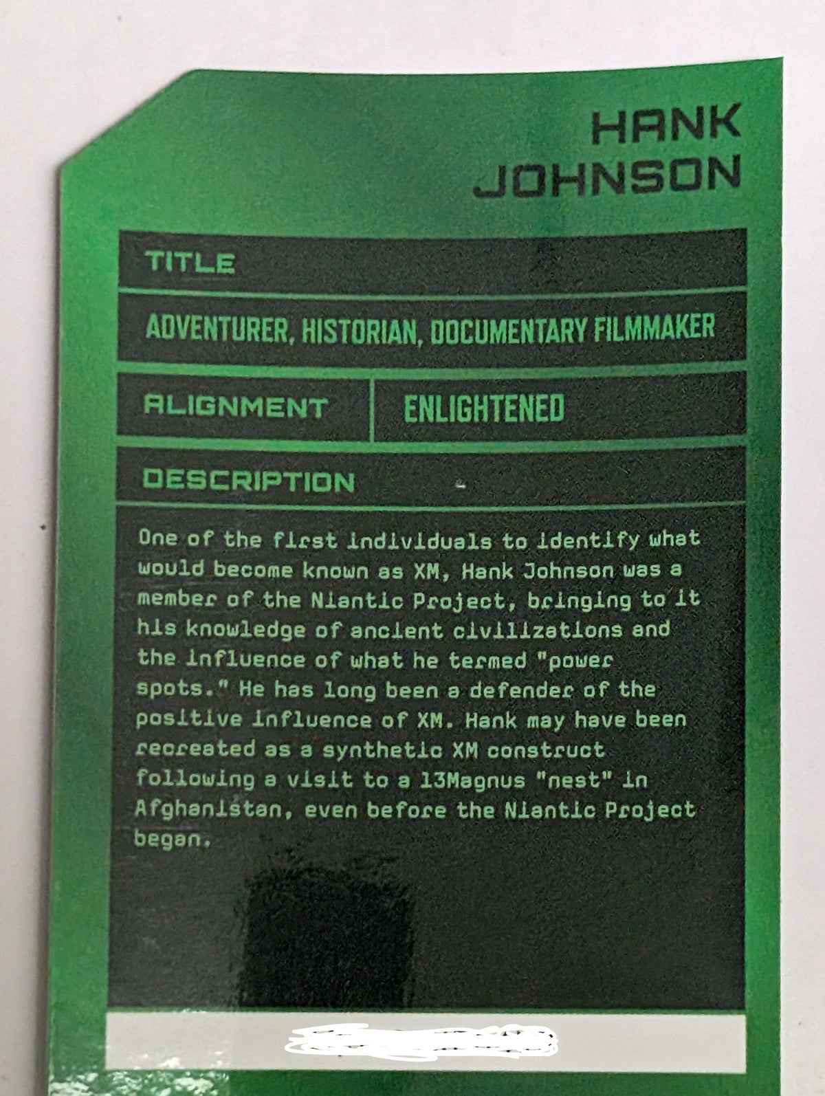 Hank Johnson XSeries Medal Hologram Character Card 2022 - includes passcode
