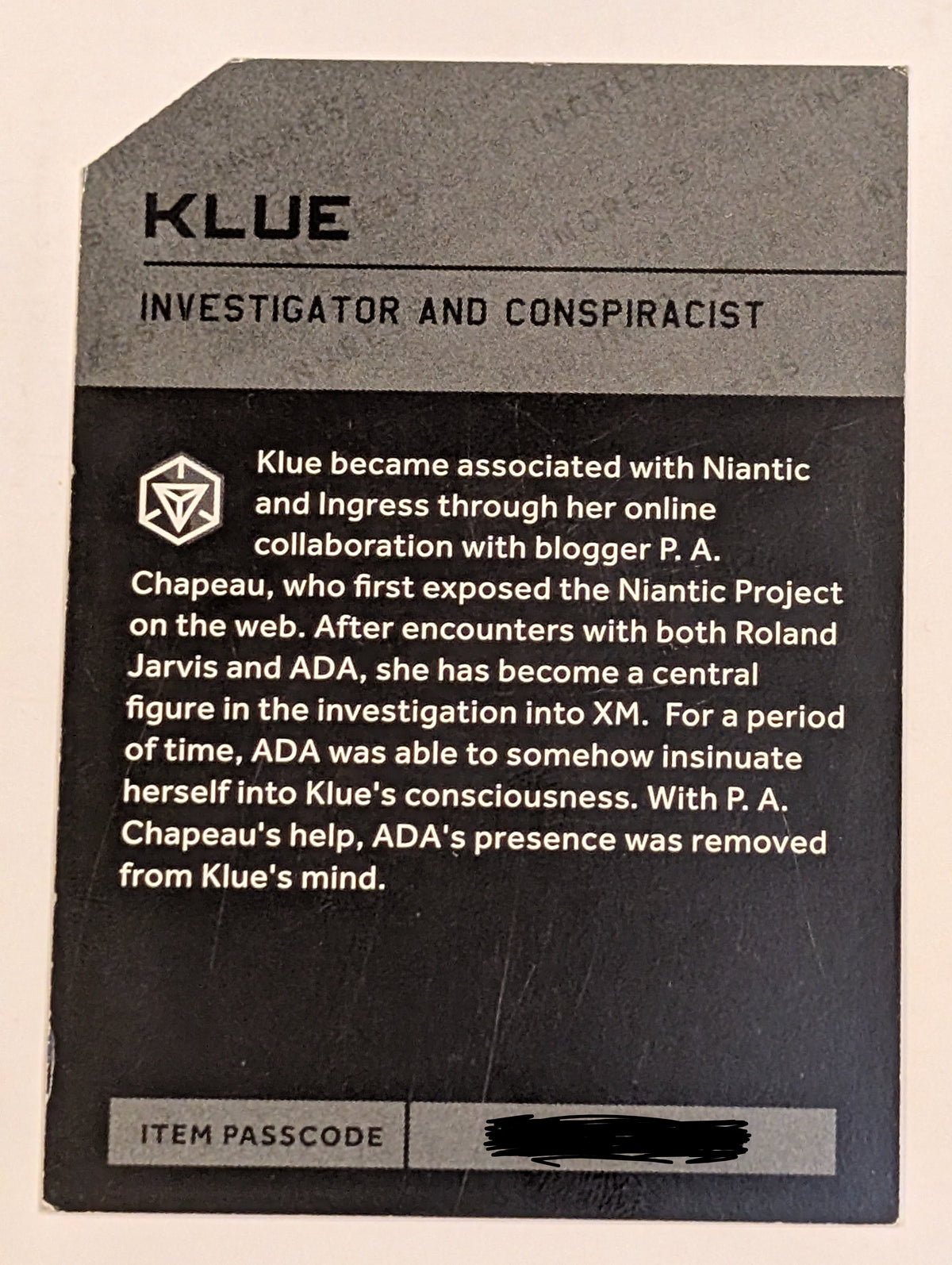 KLUE 2016 Character Card - includes passcode