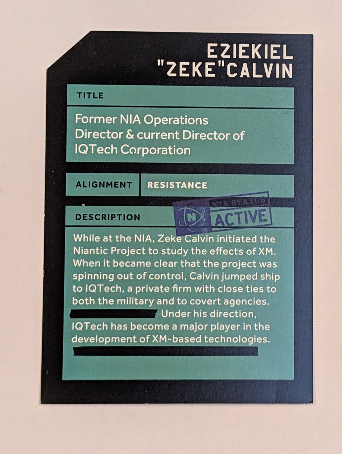 EZIEKIEL "ZEKE" CALVIN Legacy Character Card - NO PASSCODE